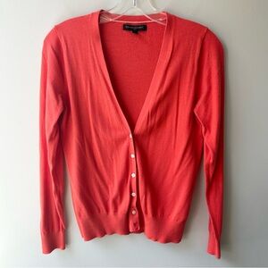 Banana Republic Factory tomato red button front long sleeve cardigan